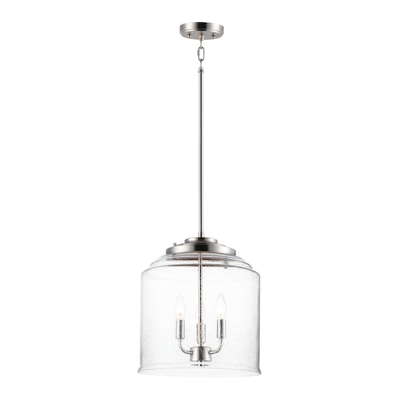 Maxim Lighting Acadia 3-Light 13.75" Wide Satin Nickel Pendant Light 12273CDSN - main